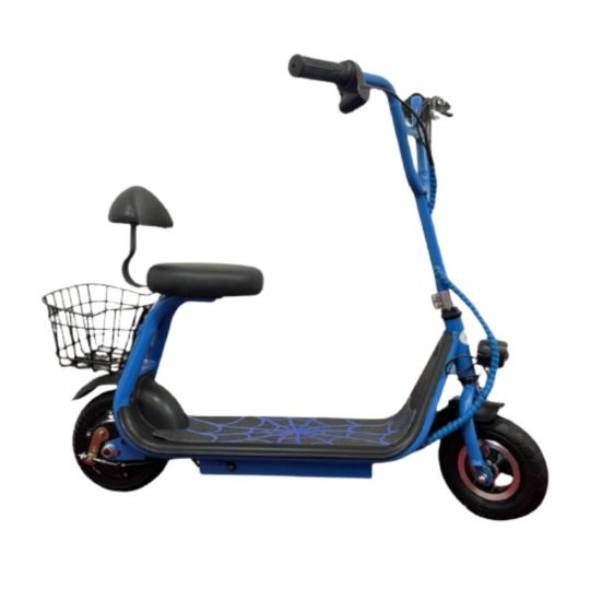 صورة سكوتر سبايردمان بعجلين بسلة صغير 36 فولت - أزرق